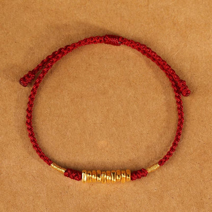 Buddhist Blessing 999 Gold Small Pieces String Protection Luck Ultra-Thin Braided Bracelet