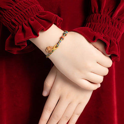 Buddhist Blessing Peach Wood Fu Character Safe And Well Wealth Bracelet