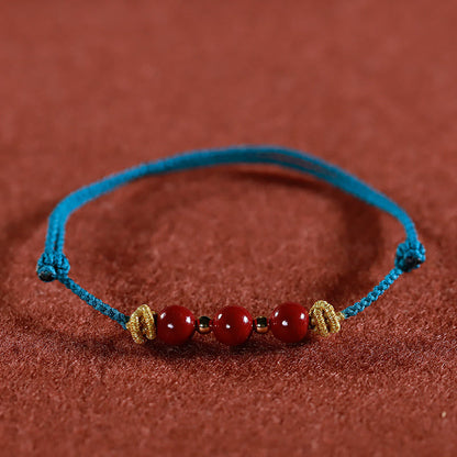 Buddhist Blessing Colorful String Cinnabar Calm Bracelet