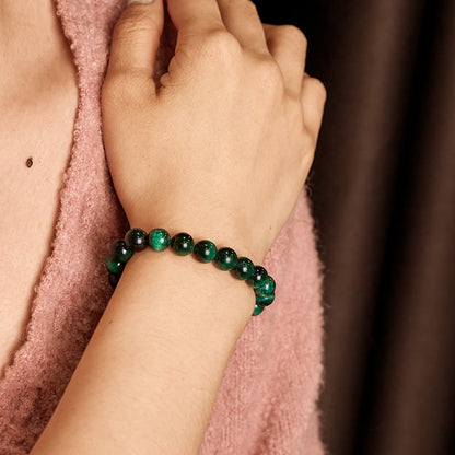 Buddhist Blessing Tiger Eye Growth Healing Energy Bracelet