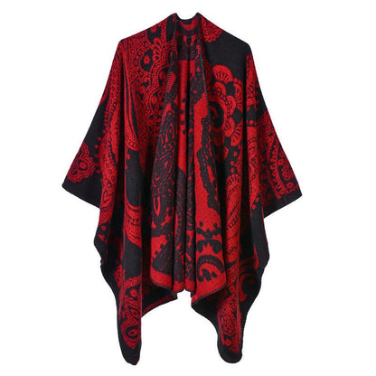 Buddhist Blessing Tibetan Cashew Flower Shawl Fall Winter Cozy Scarf Wrap