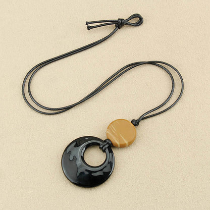 Buddhist Blessing Black Obsidian Liuli Picture Stone Copper Fulfilment Necklace Pendant