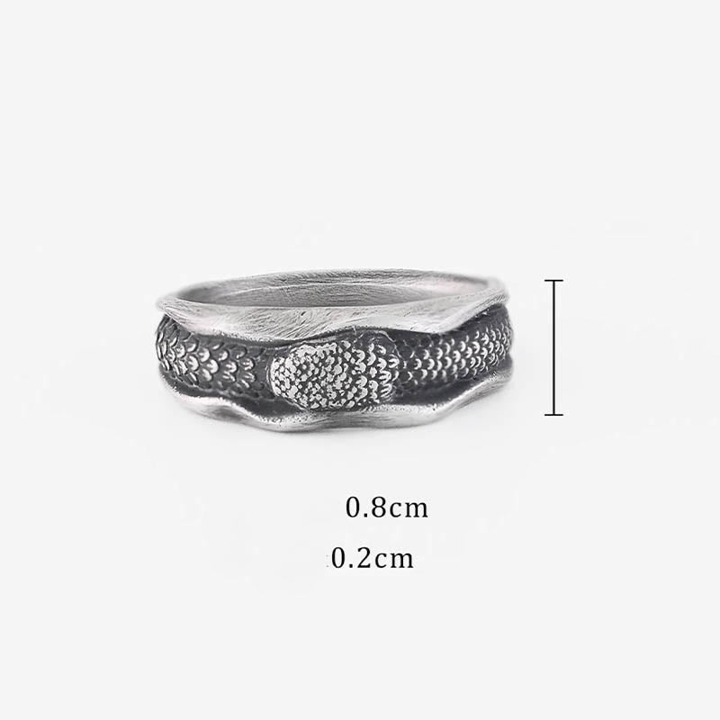Buddhist Blessing 999 Sterling Silver Snake-shaped Year Of The Snake Protection Ring