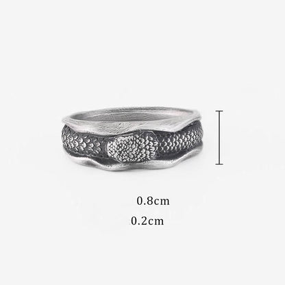 Buddhist Blessing 999 Sterling Silver Snake-shaped Year Of The Snake Protection Ring