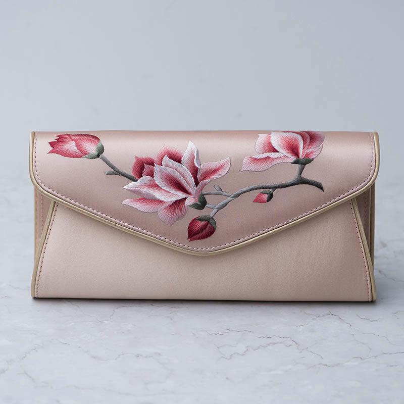 Buddhist Blessing Magnolia Su Embroidery Wedding Shopping Purse Handbag Crossbody Bag