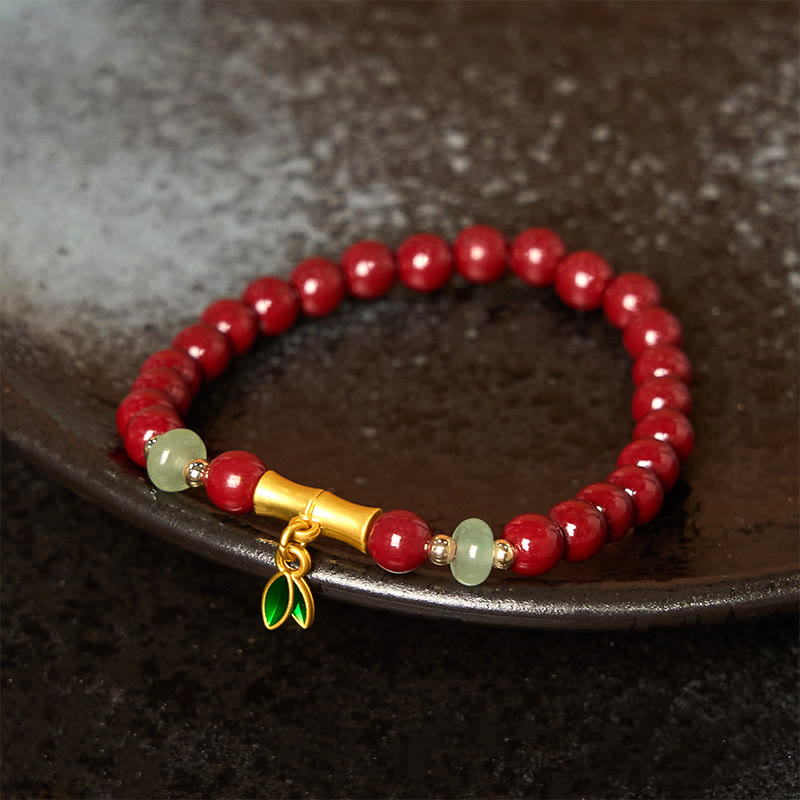 Buddhist Blessing Cinnabar Bamboo Concentration Bracelet