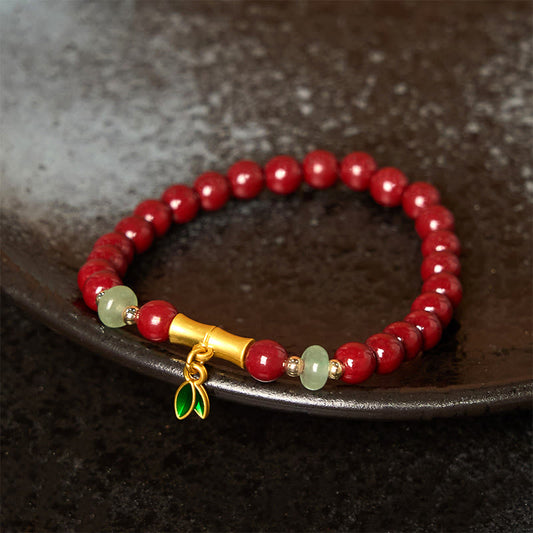 Buddhist Blessing Cinnabar Bamboo Concentration Bracelet
