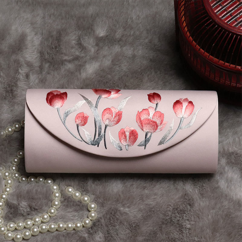 Buddhist Blessing Plum Bossom Tulip Su Embroidery Wedding Shopping Purse Handbag Crossbody Bag
