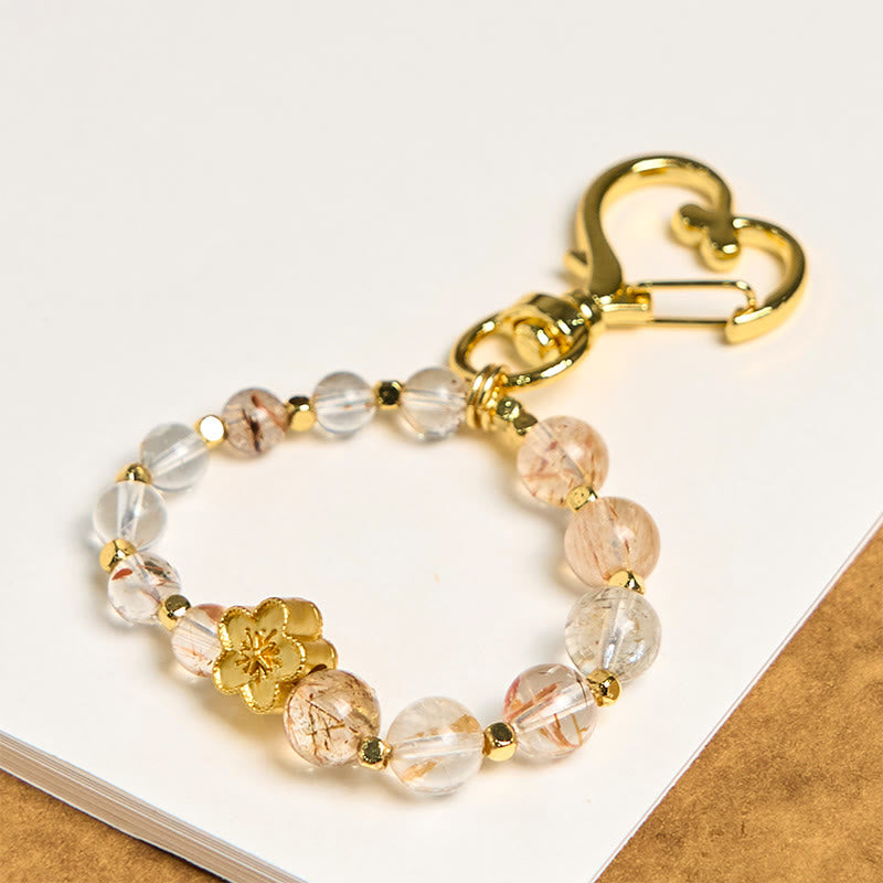 Buddhist Blessing Natural Super Seven Crystal Plum Blossom Spiritual Chain Bag Hanging Decoration