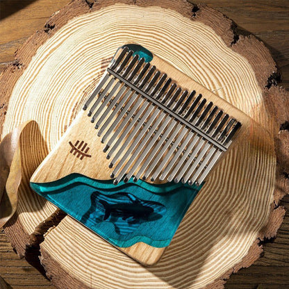 Buddhist Blessing Kalimba 17/21 Keys Thumb Piano Beech Wood Deep Sea Blue Whale Portable Finger Piano
