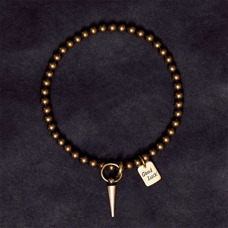 Buddhist Blessing Vintage Copper Brass Beads Fortune Balance Bracelet