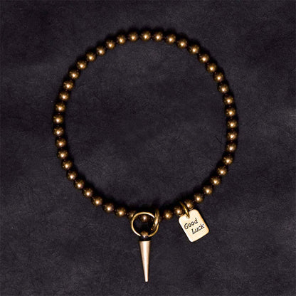 Buddhist Blessing Vintage Copper Brass Beads Fortune Balance Bracelet