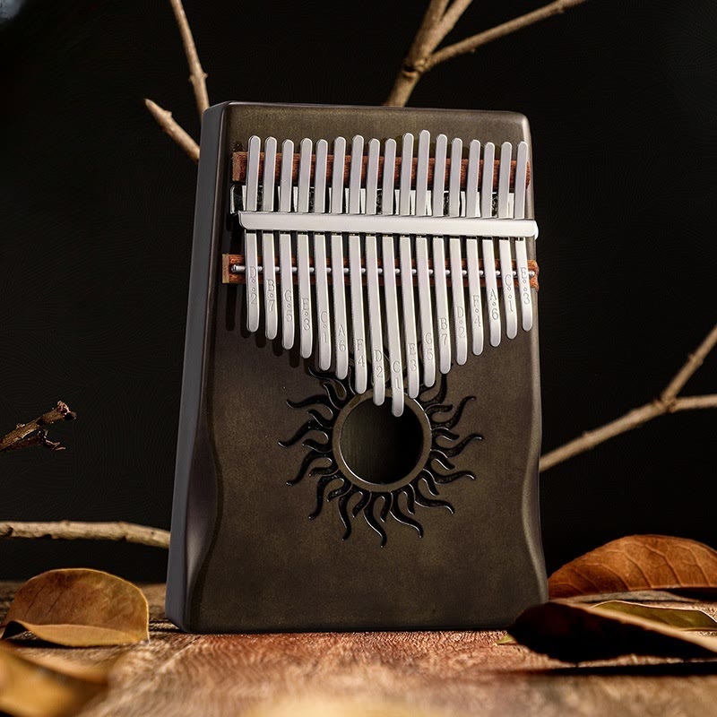 Buddhist Blessing Kalimba 17/21 Keys Thumb Piano Sun Pattern Maple Wood Beginners Portable Finger Piano