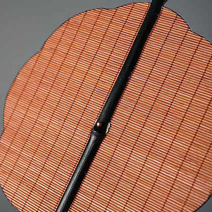 Buddhist Blessing Chinese Style Handmade Bamboo Long Handle Portable Curlable Fan