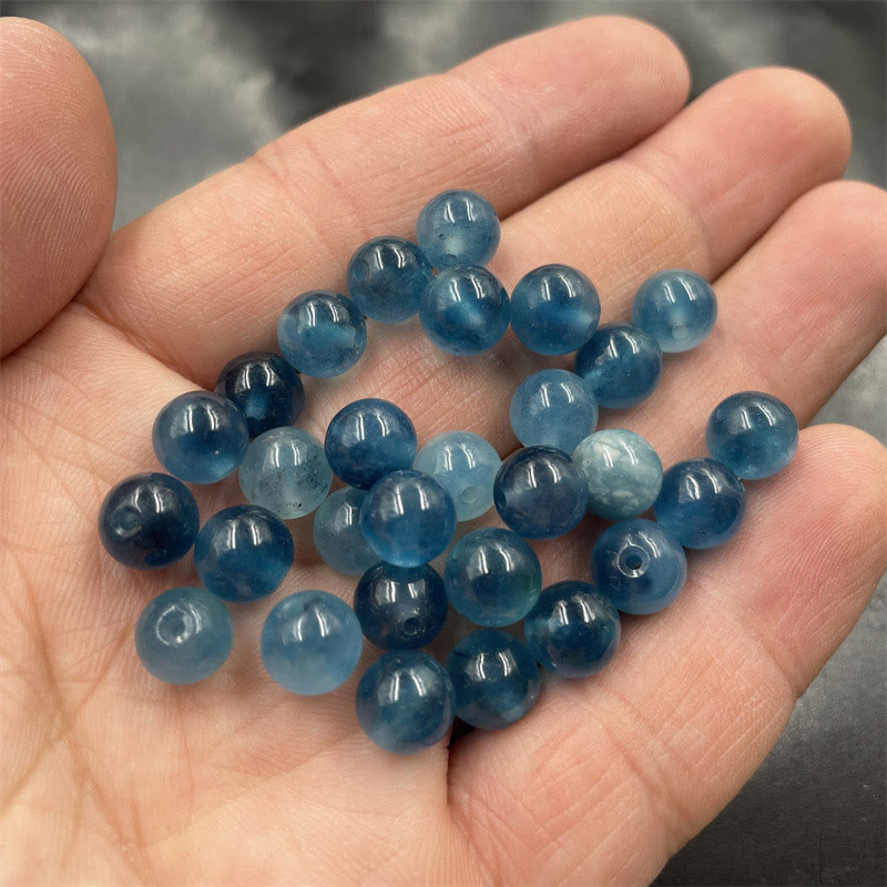 Buddhist Blessing Quartzite Jade Dyed Blue Beads Protection Bracelet