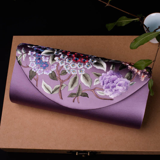 Buddhist Blessing Hydrangea Su Embroidery Wedding Shopping Wallet Purse Handbag Crossbody Bag