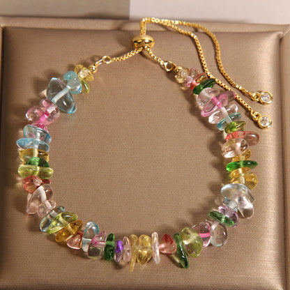 Buddhist Blessing Various Gravel Crystals White Crystal Blue Crystal Protection Bracelet
