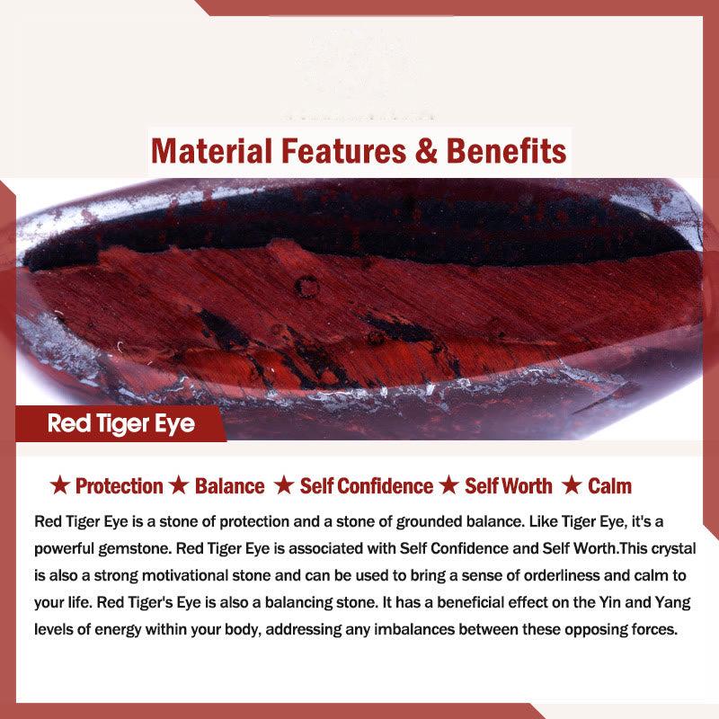 Buddhist Blessing 6mm Various Stone Crystal Black Glitter Stone Red Tiger Eye Beads Protection Bracelet