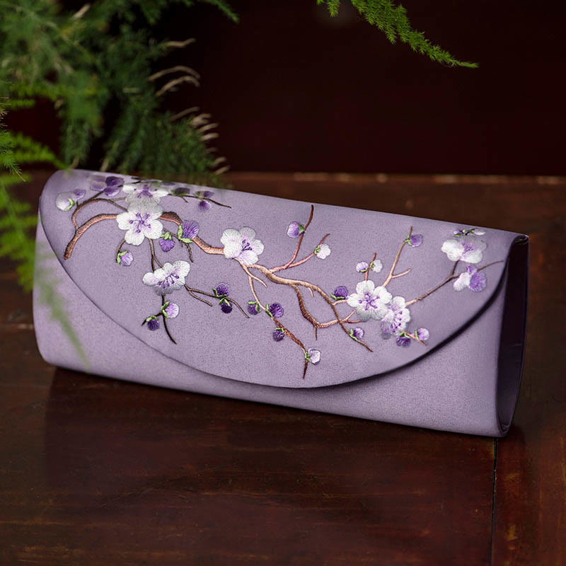 Buddhist Blessing Plum Bossom Tulip Su Embroidery Wedding Shopping Purse Handbag Crossbody Bag