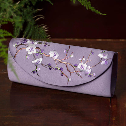 Buddhist Blessing Plum Bossom Tulip Su Embroidery Wedding Shopping Purse Handbag Crossbody Bag