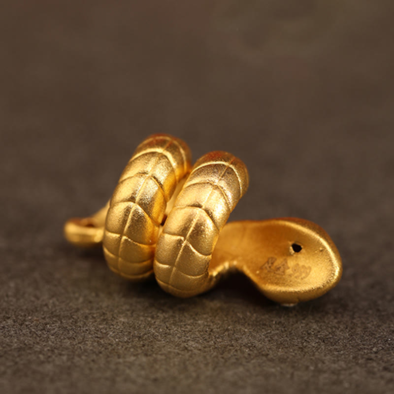 Buddhist Blessing 999 Gold Year of the Snake Design Handmade Luck Protection Rope Braided Bracelet