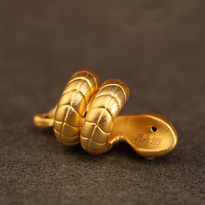 Buddhist Blessing 999 Gold Year of the Snake Design Handmade Luck Protection Rope Braided Bracelet