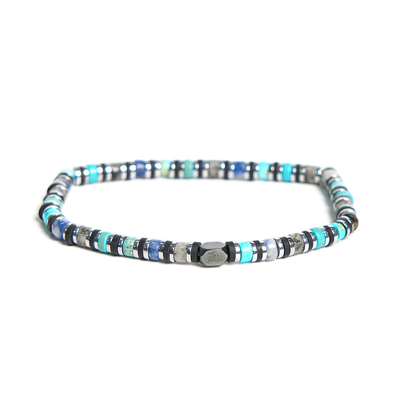 Buddhist Blessing Various Stones Hematite Turquoise Emperor Stone Powerful Support Bracelet