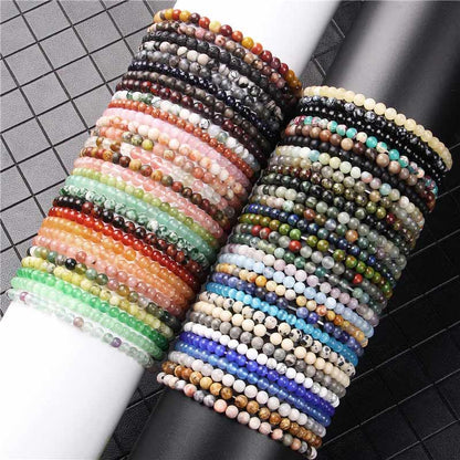 Buddhist Blessing 4mm Various Stone Crystal Mini Beads Healing Bracelet