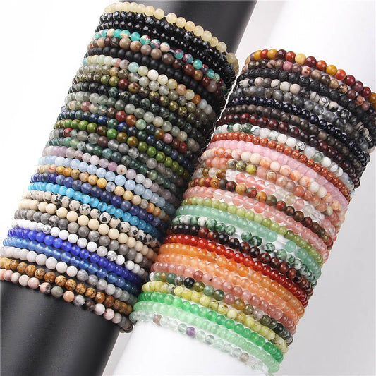 Buddhist Blessing 4mm Various Stone Crystal Mini Beads Healing Bracelet