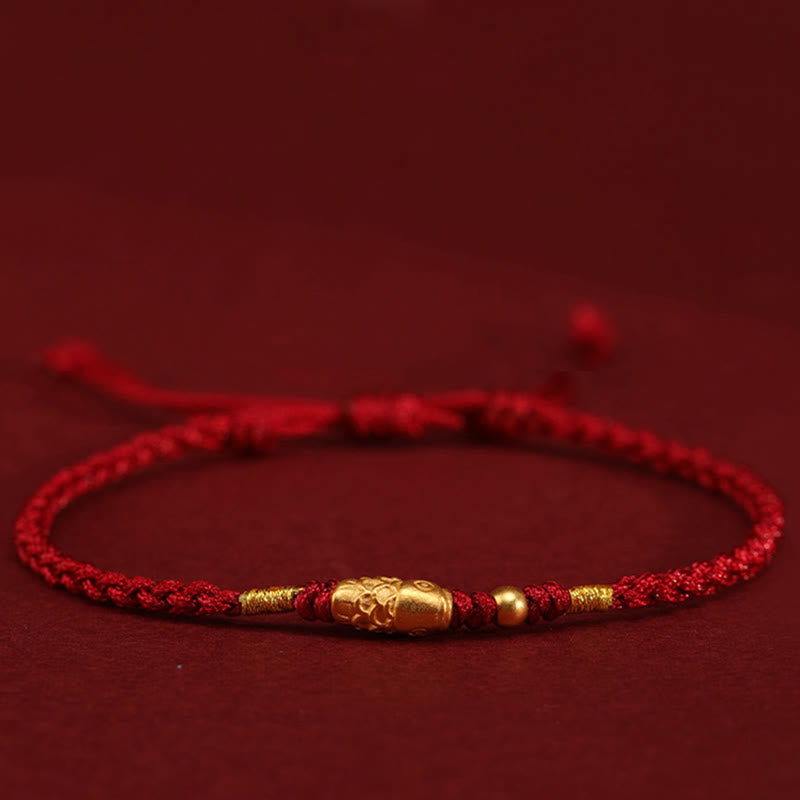 Buddhist Blessing 999 Gold Luck Protection Koi Fish Handmade Braided String Bracelet