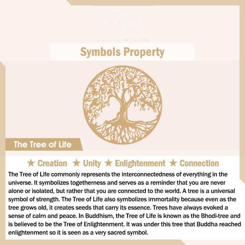 Buddhist Blessing Various Crystal Rose Quartz Green Aventurine Amethyst The Tree of Life Kindness Necklace Pendant