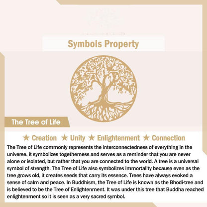 Buddhist Blessing Various Crystal Rose Quartz Green Aventurine Amethyst The Tree of Life Kindness Necklace Pendant