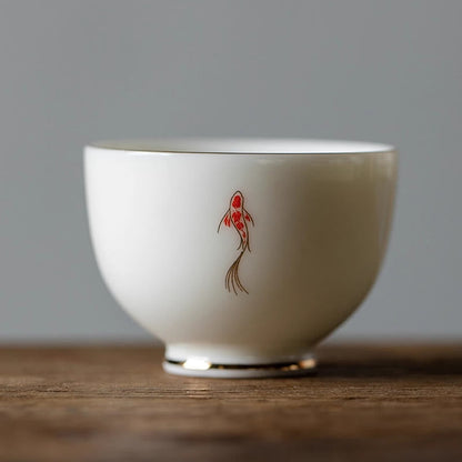 Buddhist Blessing Koi Fish Teacup Kung Fu Tea Cup