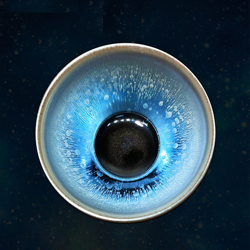 Buddhist Blessing Handmade Chinese Jianzhan Oil Drop Spots Pattern Ceramic Teacup Tenmoku Kung Fu Tea Cup 150ml