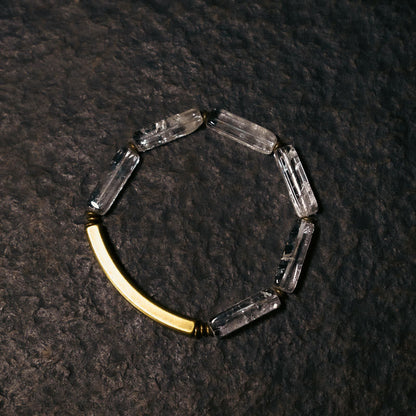 Buddhist Blessing Square White Crystal Copper Luck Healing Bracelet