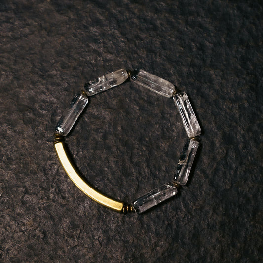 Buddhist Blessing Square White Crystal Copper Luck Healing Bracelet