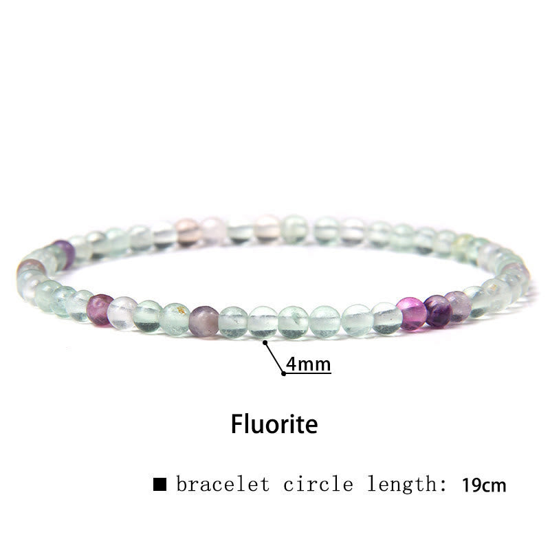 Buddhist Blessing 4mm Various Stone Crystal Mini Beads Healing Bracelet