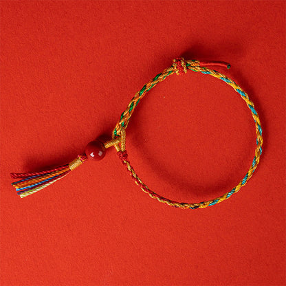 Buddhist Blessing Colorful String Cinnabar Concentration Bracelet