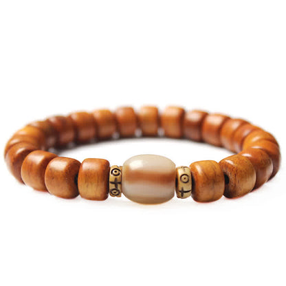 Buddhist Blessing Tibetan Bone Beads Om Mani Padme Hum Strength Bracelet