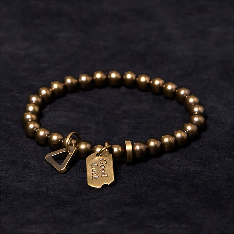 Buddhist Blessing Retro Pure Copper Brass Luck Bracelet