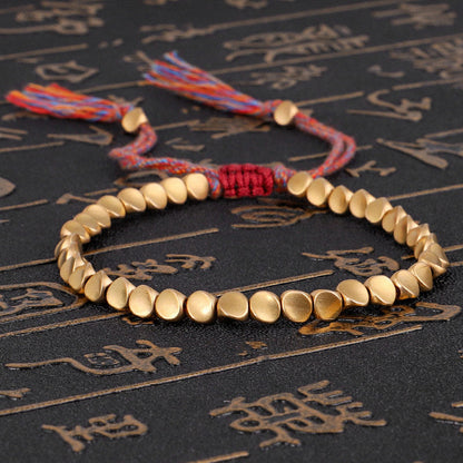 Buddhist Blessing Tibetan Copper Beads Healing Luck Bracelet