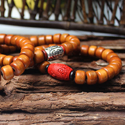 Buddhist Blessing Tibetan Bone Beads Om Mani Padme Hum Strength Bracelet