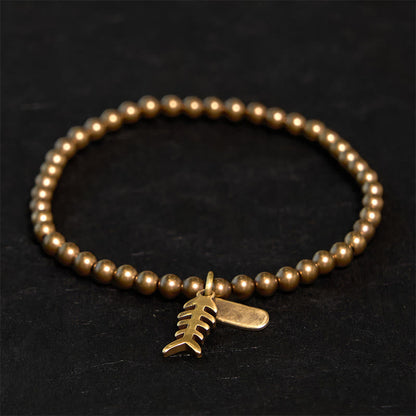 Buddhist Blessing Copper Fish Bone Healing Bracelet