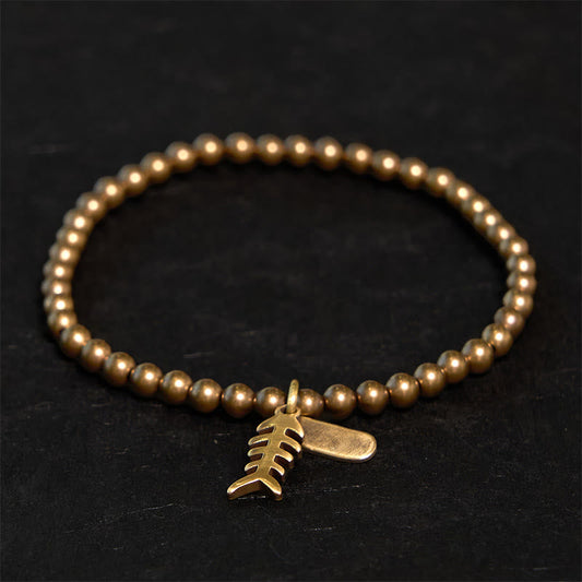 Buddhist Blessing Copper Fish Bone Healing Bracelet