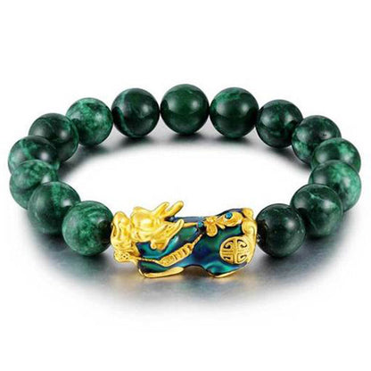 Buddhist Blessing FengShui PiXiu Jade Protection Bracelet