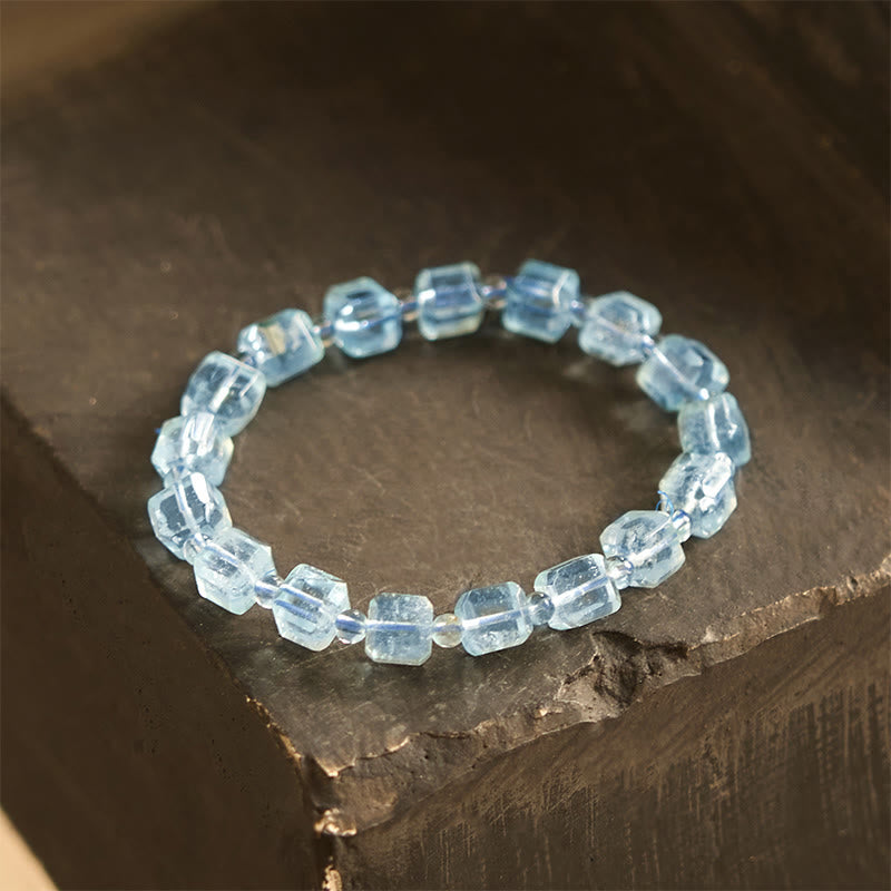 Buddhist Blessing Blue Topaz Clarity Bracelet
