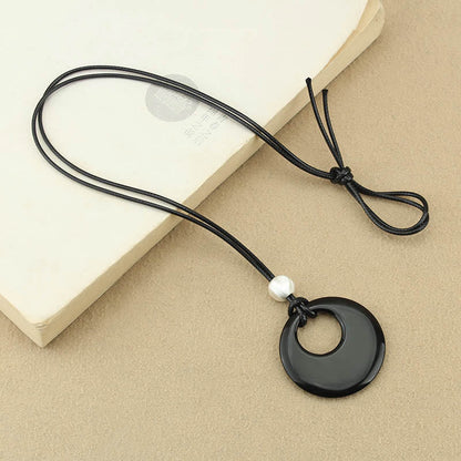 Buddhist Blessing Black Obsidian Liuli Picture Stone Copper Fulfilment Necklace Pendant