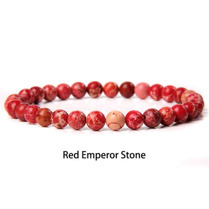 Buddhist Blessing 6mm Various Stone Crystal Black Glitter Stone Red Tiger Eye Beads Protection Bracelet