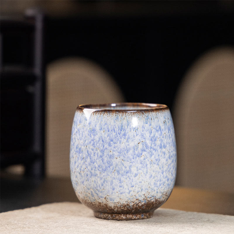Buddhist Blessing Handmade Small Chinese Jianzhan Kiln Change Ceramic Teacup Kung Fu Tea Cup 150ml