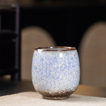 Buddhist Blessing Handmade Small Chinese Jianzhan Kiln Change Ceramic Teacup Kung Fu Tea Cup 150ml